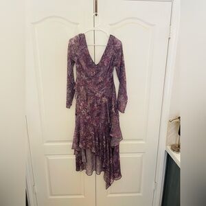 Marchesa Notte Floral Dress (Lilac; Size 4)